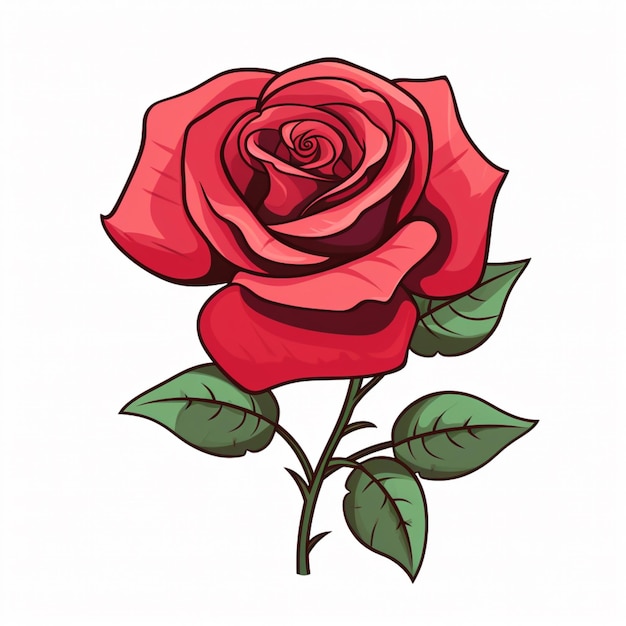 Vector rose clipart cartoon vector