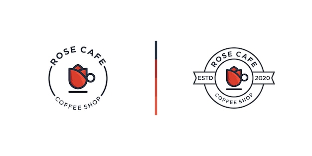 Rose coffeeshop logo ontwerpsjabloon