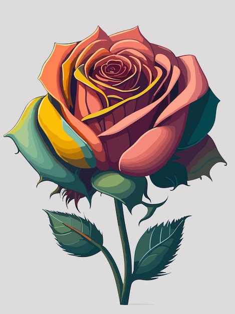 장미 다채로운 색깔의 기하학적 모자이크 현실적인 그림 벡터