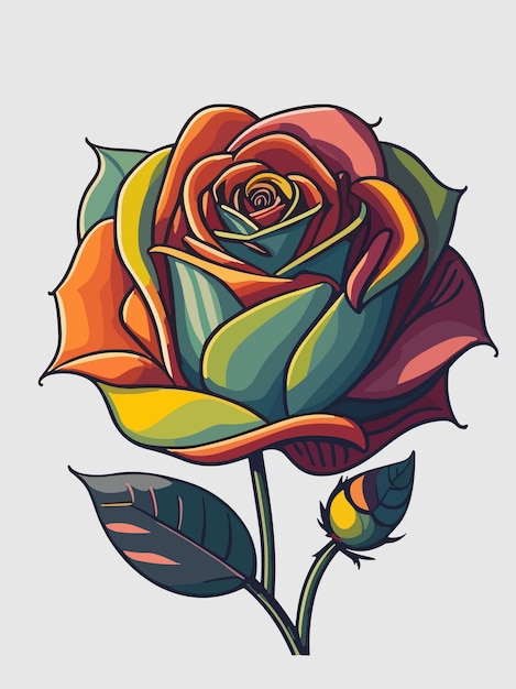 バラのカラフルな色の幾何学的なモザイクのリアルなイラスト ベクトル