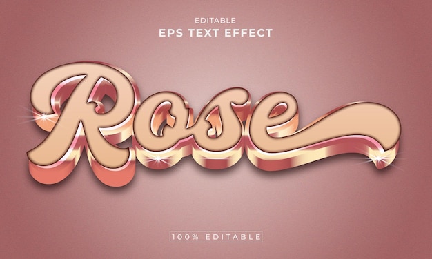 Rose editable 3d text effect premium vector