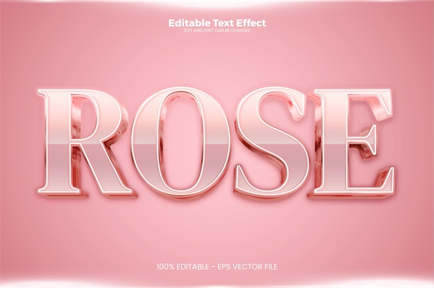 Rose editable text effect in modern trend style