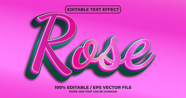 Rose editable text effect