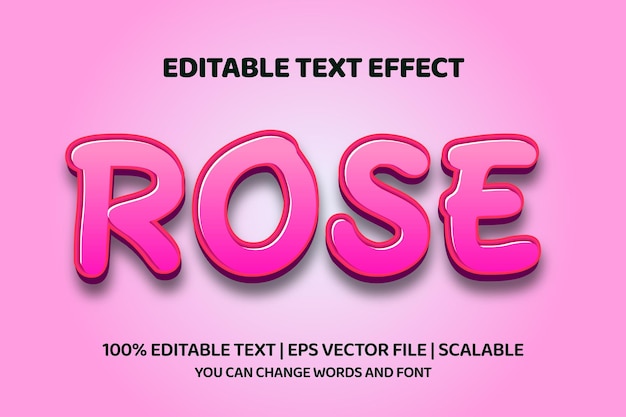 rose editable text effect