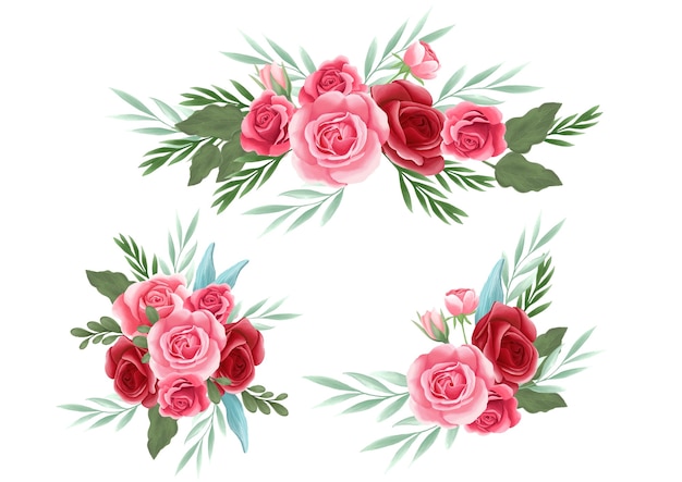 Элемент цветочной композиции розы для свадебной открытки, поздравительной открытки, календаря, баннера, обоев