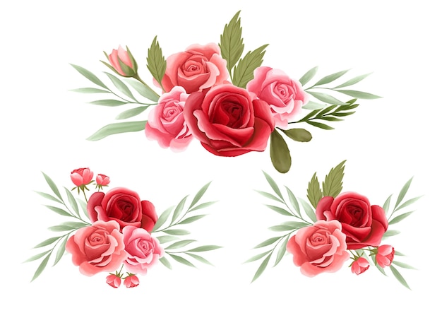 Vector rose floral arrangement element for wedding card