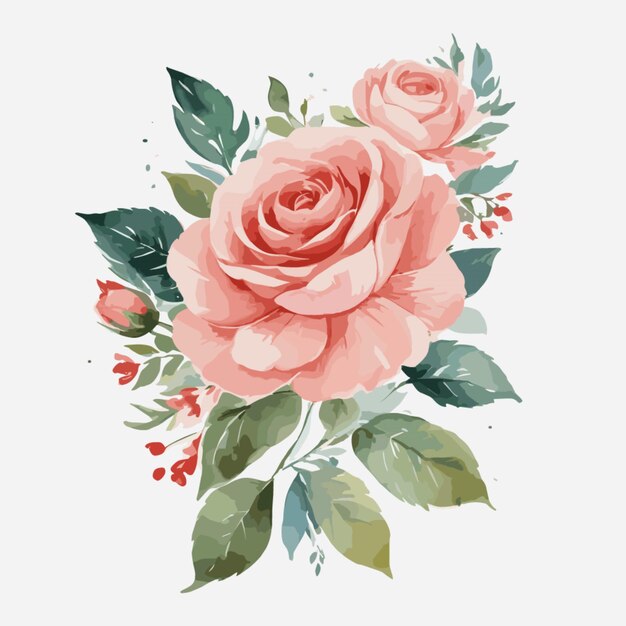 Vector rose floral design cartoon vector
