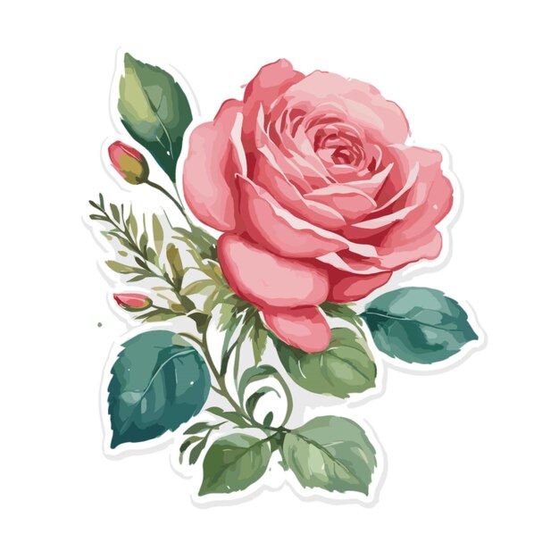 Vector rose floral design cartoon vector