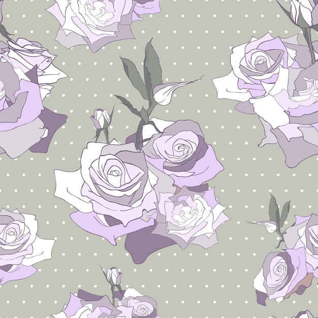 Vector rose flower abstract seamless pattern background