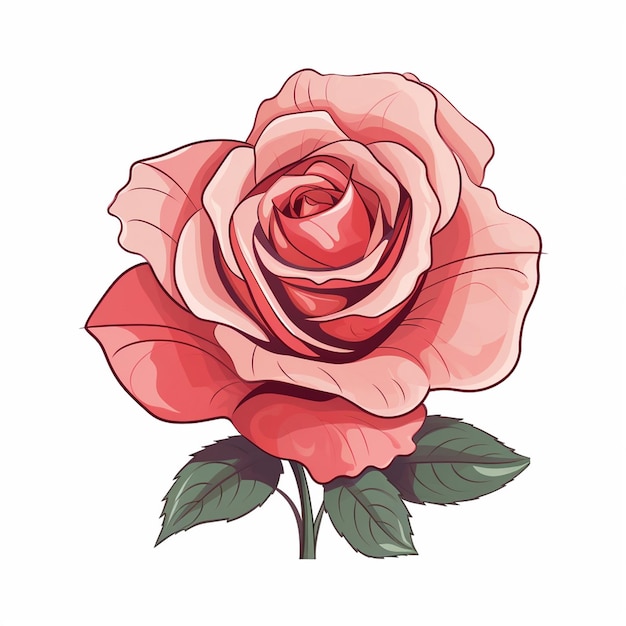 rose flower floral vector illustration blossom nature decoration beautiful design isolated