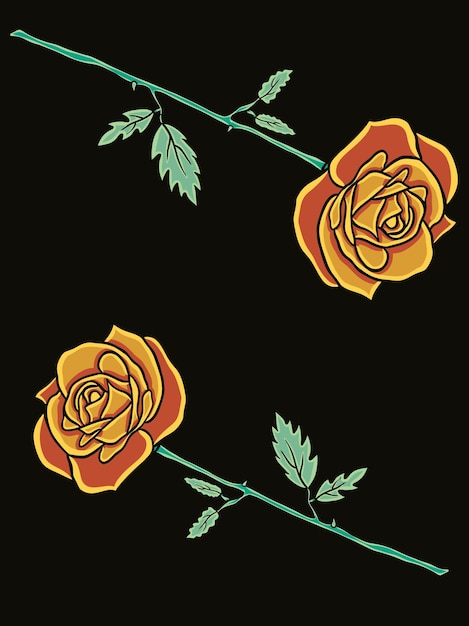 Rose flower glowing vector illustration