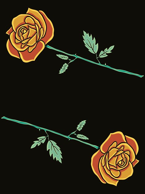 Vector rose flower glowing vector illustration