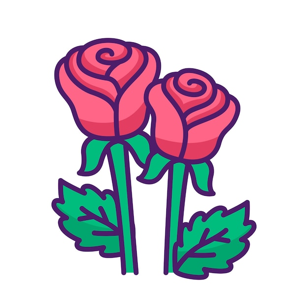 Vector rose flower icon design floral icon