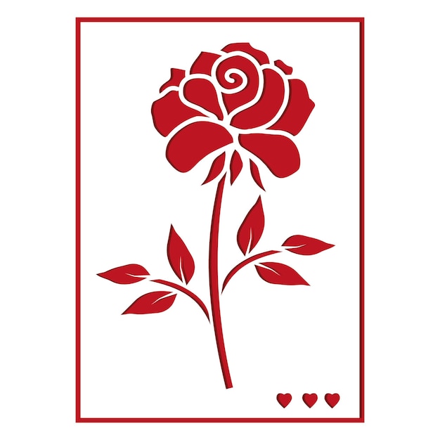 Rose flower isolated vector illustration holiday card