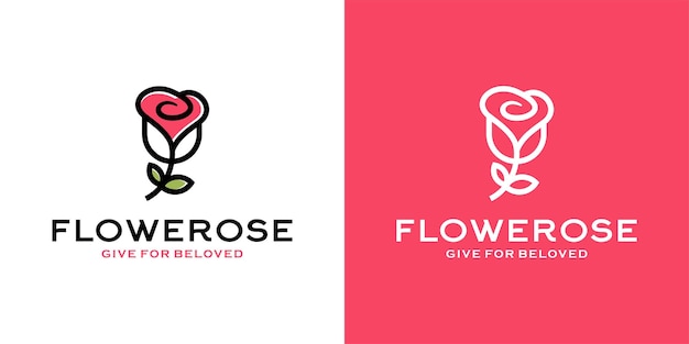 Rose flower logo for beloved, beauty, cosmetics design inspiration