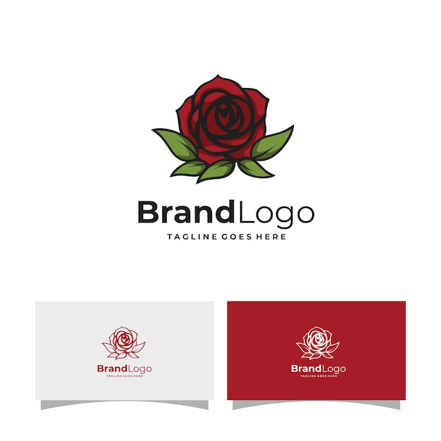 Vector rose flower logo design template