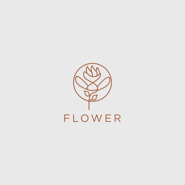 Rose flower  logo vector icon design template