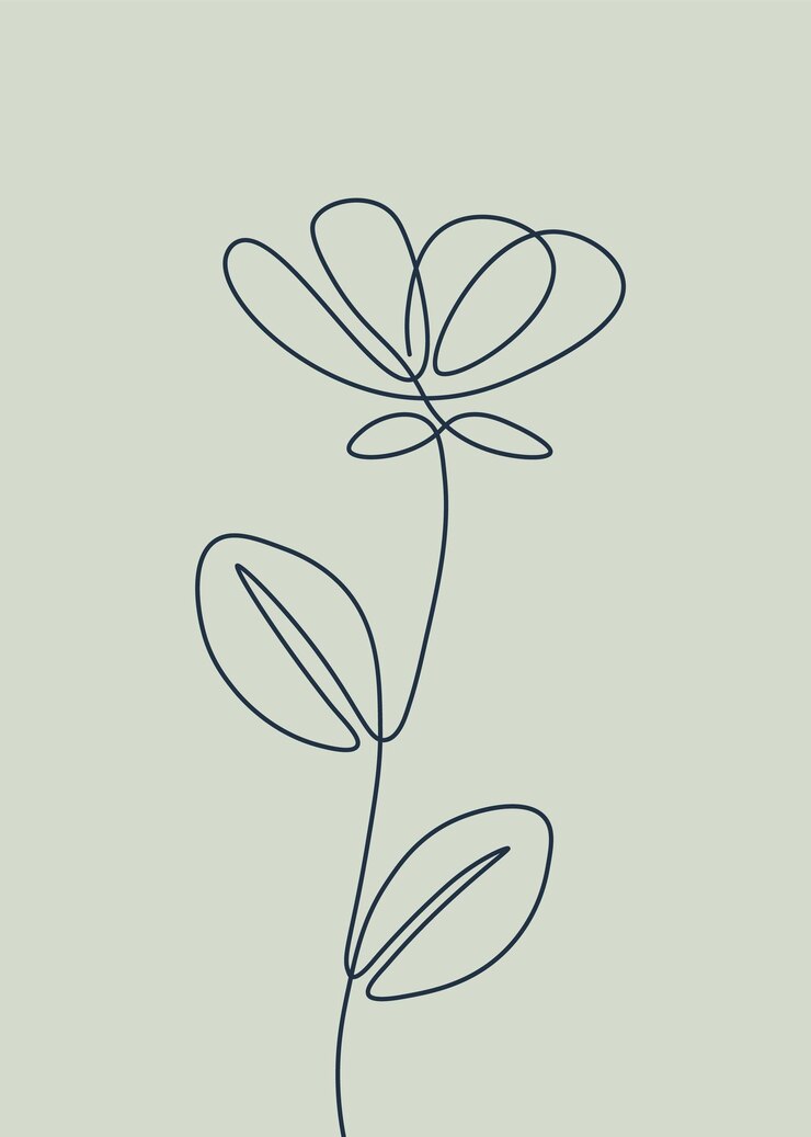 Vector rose flower outline background