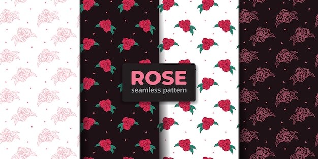 Rose flower seamless pattern collection