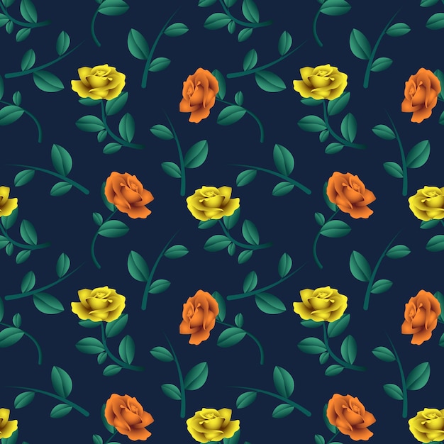 Rose flower seamless pattern design vector graphic