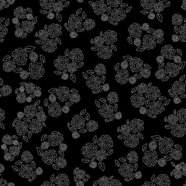 Premium Vector | Rose flower seamless pattern vector simple floral ...