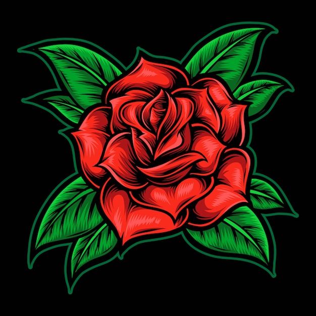 Stile tatuaggio fiore rosa