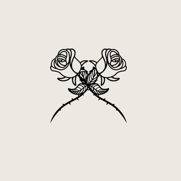 Vector rose flower tattoo