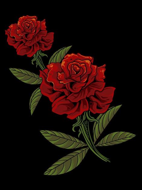 Rose flower vector design for wedding invitation elements, editable color