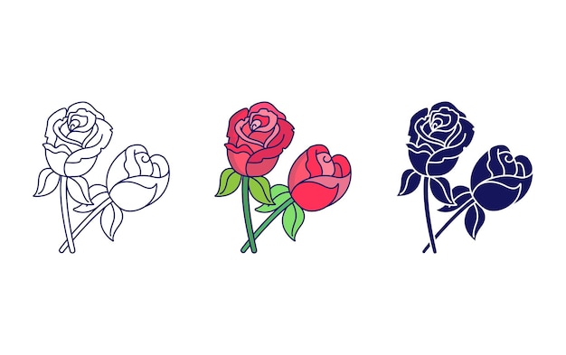 Значок вектора цветка розы