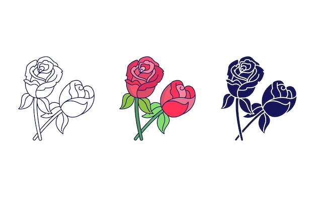 Rose flower vector icon