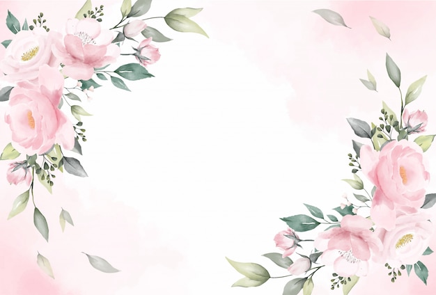 Vector rose flowers watercolor background vector