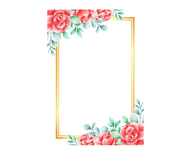 Rose Frame Boeketten Aquarel