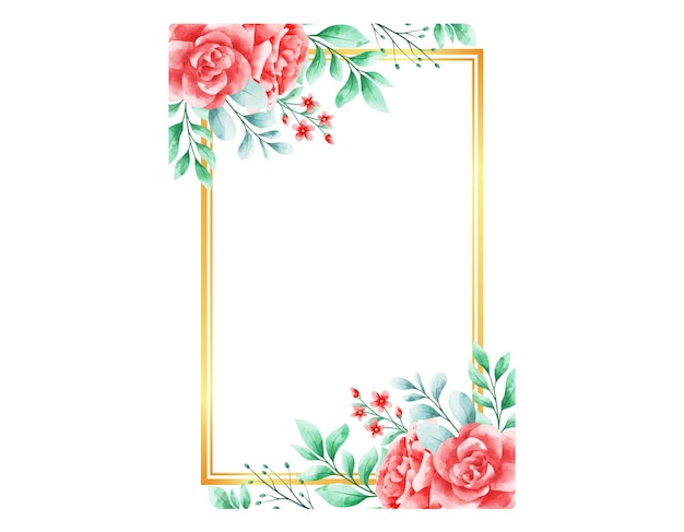 Rose Frame Bouquets Watercolor