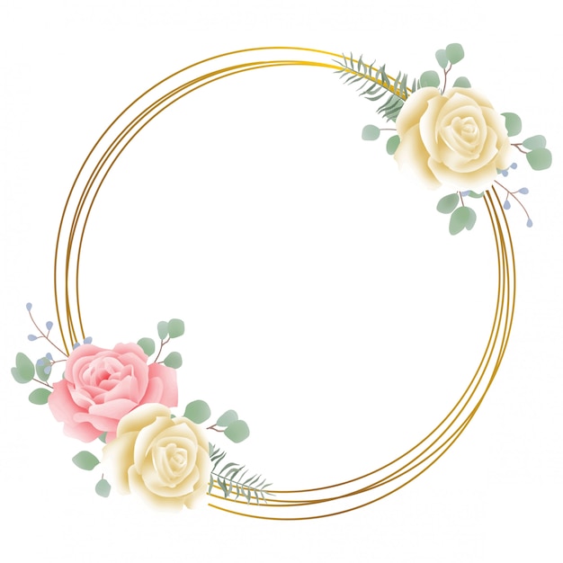 rose frame met een gouden ring