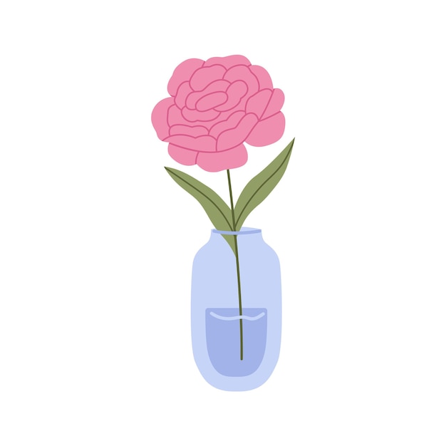 rose in a glass vase