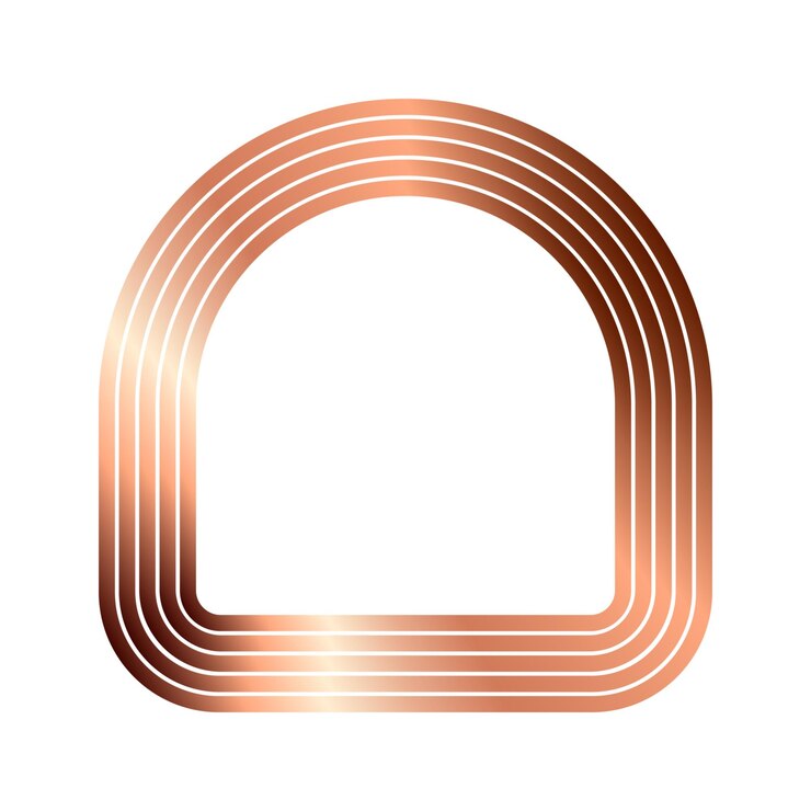 Vector rose gold arches rounded luxury metal frame vector illustration