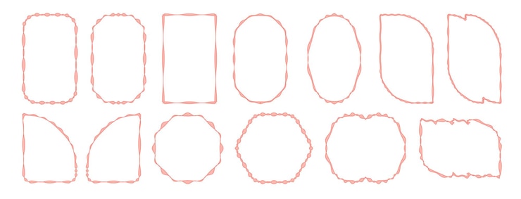 Vector rose gold frames and borders