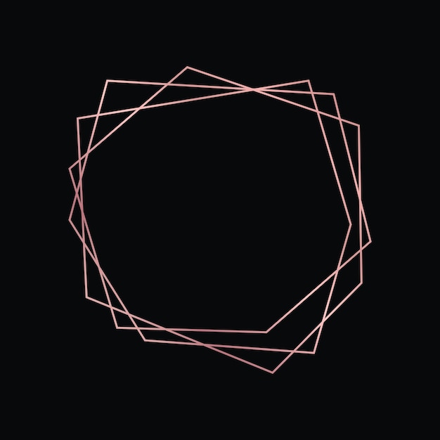 Vector rose gold geometric polygonal frame