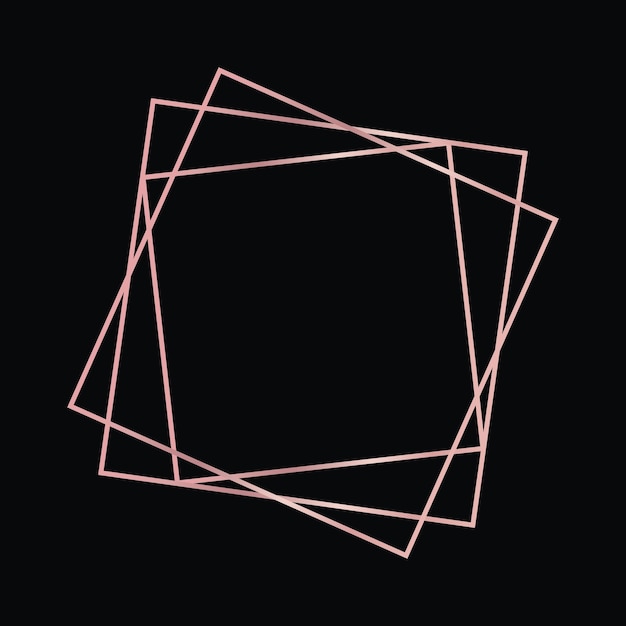 Rose gold geometric polygonal frame