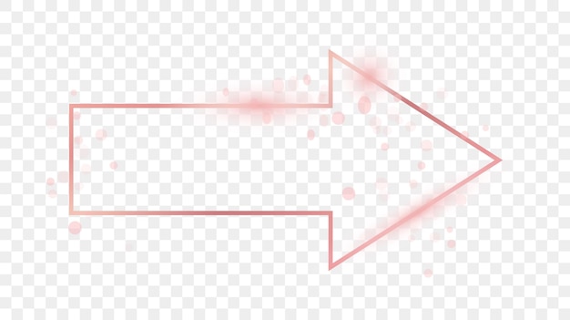 로즈 골드 빛나는 화살표 모양 프레임