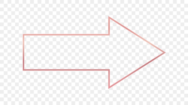 로즈 골드 빛나는 화살표 모양 프레임