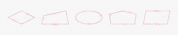 로즈 골드 빛나는 다른 기하학적 모양 프레임