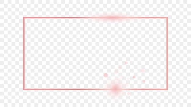 벡터 로즈 골드 빛나는 직사각형 프레임