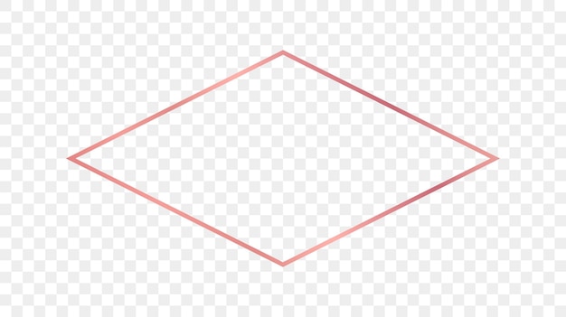 로즈 골드 빛나는 마름모 모양 프레임