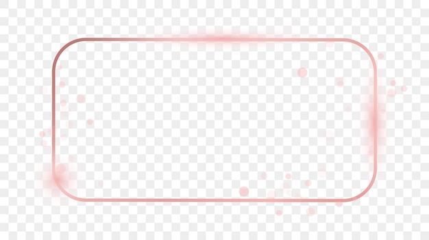 ローズゴールドの輝く丸みを帯びた長方形のフレーム
