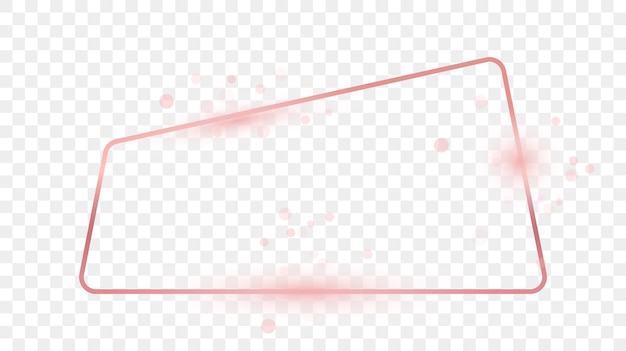 Розовая золотая блестящая закругленная рама в форме трапеции