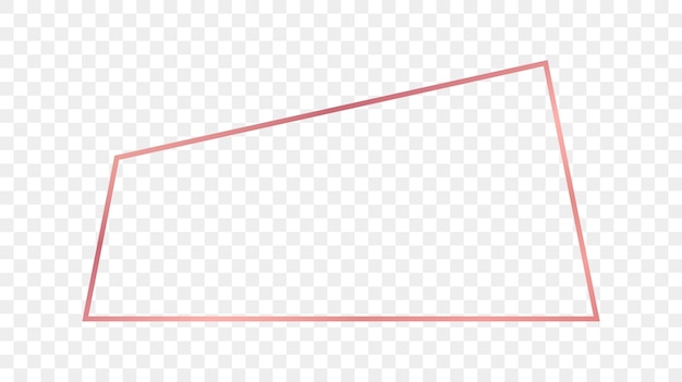 ベクトル ローズゴールドの光る台形フレーム