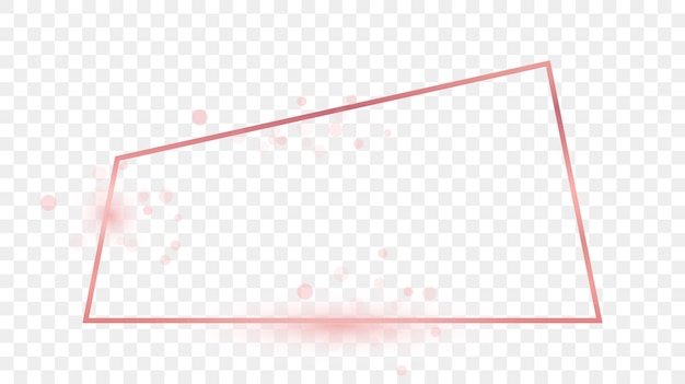 로즈 골드 빛나는 사다리꼴 모양 프레임