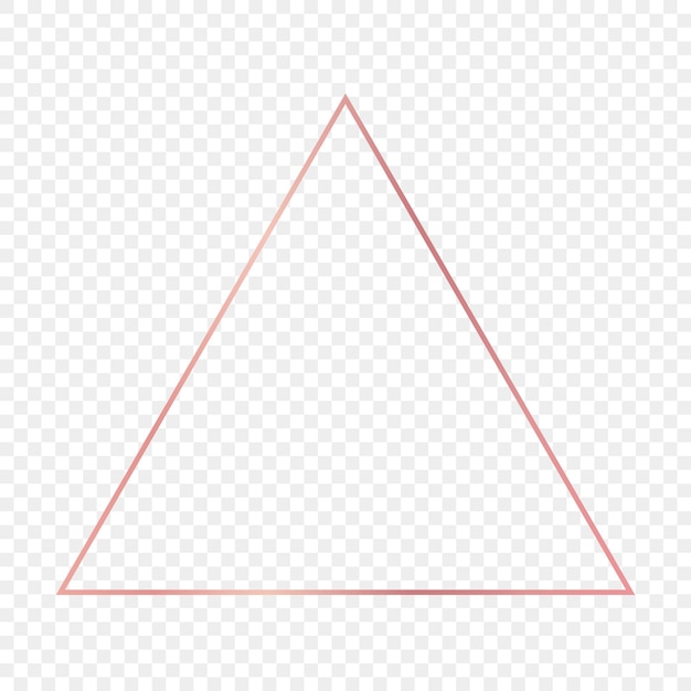 ローズゴールドの輝く三角形のフレーム