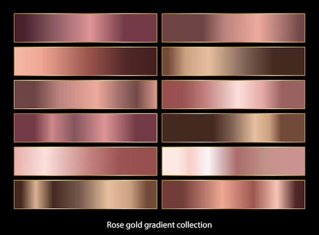 Rose gold gradient backgrounds collection.